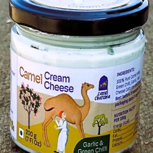 Artisanal Camel Cream Cheese with Green Chilli Pepper and Garlic